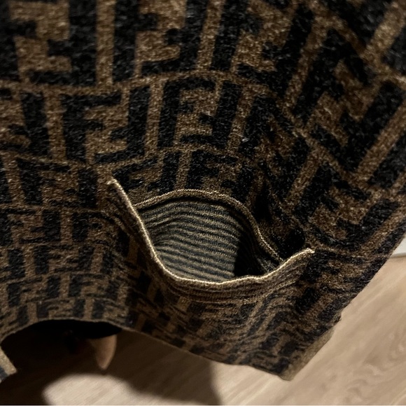 SOLD! FENDI Vintage Wool Zucca Monogram Logo Cardigan Brown - Picture 5 of 9